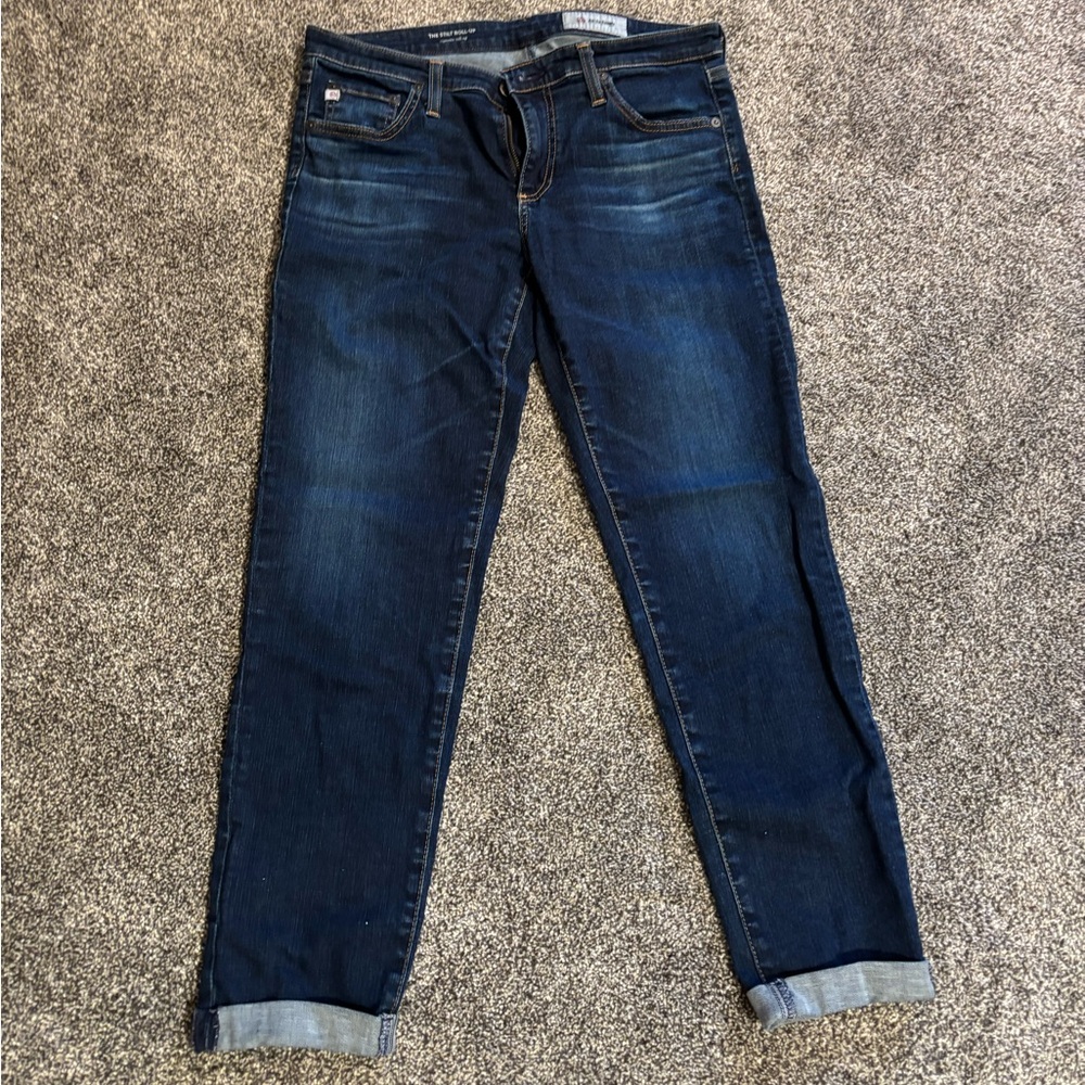AG Dark Denim "The Stilt Roll-up" skinny crop